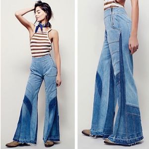 Free People Tidal Wave Flare Denim Bell Bottoms 31
